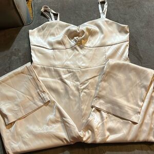 cream color pantsuit